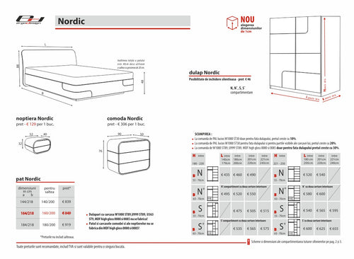 Pat NORDIC cu comoda