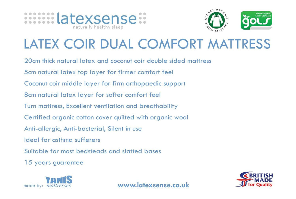 Saltea Latex Coir Dual Comfort - nota informativa